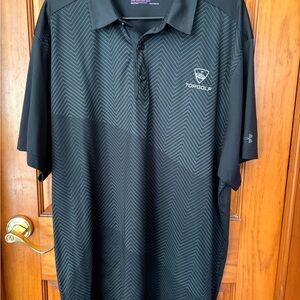 Under Armour Black Chevron-Print Polo with Topgolf Logo
